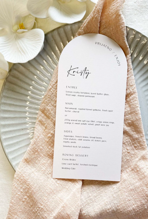 Wedding Arch DL Menu
