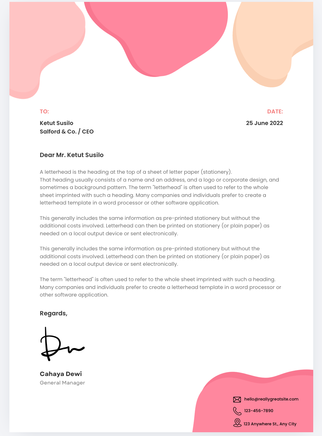Business Letterhead A4